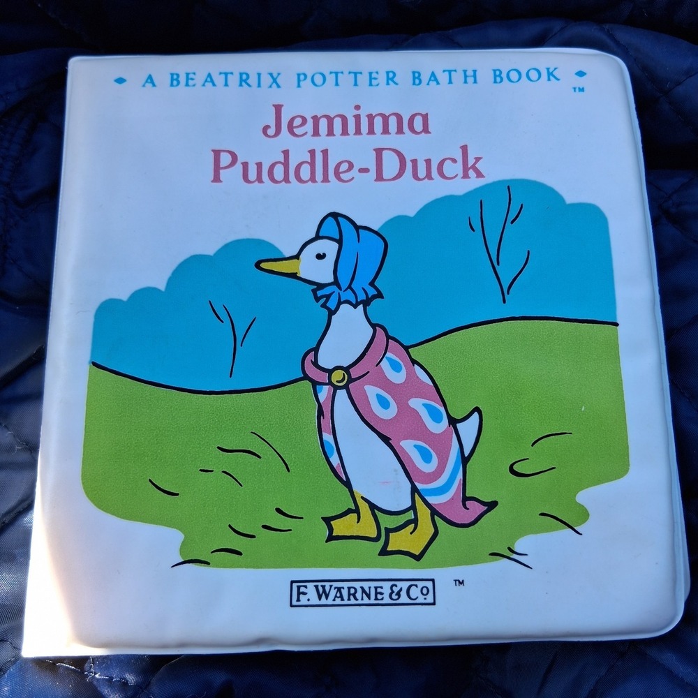 Vintage Beatrix Potter Baby Bath Book Jemima Puddleduck EUC 1988 Rare HTF 80s